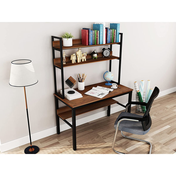 17 Stories Computer Desk With Hutch And Book Shelves, Crafted Home Desk